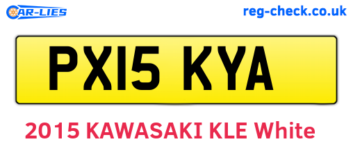 PX15KYA are the vehicle registration plates.