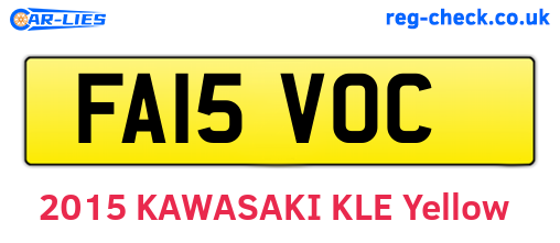 FA15VOC are the vehicle registration plates.