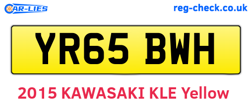 YR65BWH are the vehicle registration plates.