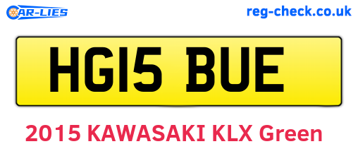 HG15BUE are the vehicle registration plates.