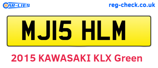 MJ15HLM are the vehicle registration plates.