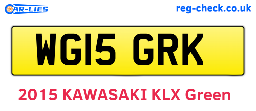 WG15GRK are the vehicle registration plates.