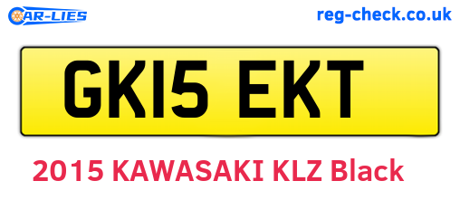 GK15EKT are the vehicle registration plates.