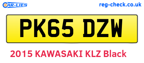 PK65DZW are the vehicle registration plates.
