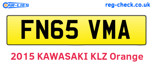 FN65VMA are the vehicle registration plates.
