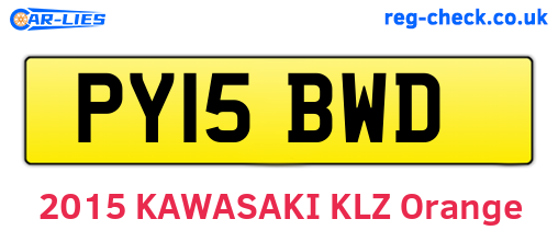 PY15BWD are the vehicle registration plates.
