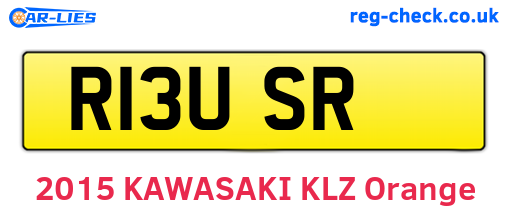 R13USR are the vehicle registration plates.