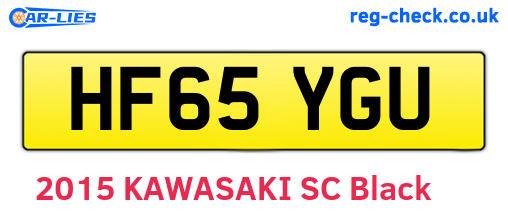 HF65YGU are the vehicle registration plates.