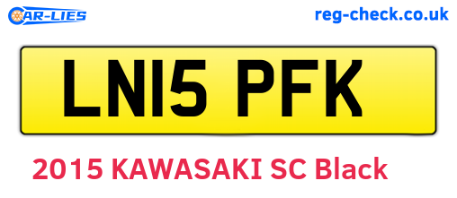 LN15PFK are the vehicle registration plates.