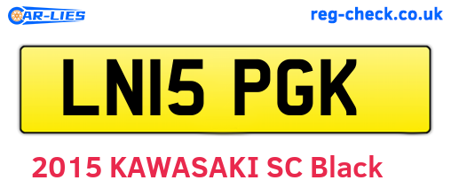 LN15PGK are the vehicle registration plates.