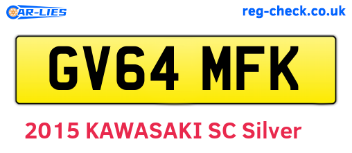 GV64MFK are the vehicle registration plates.