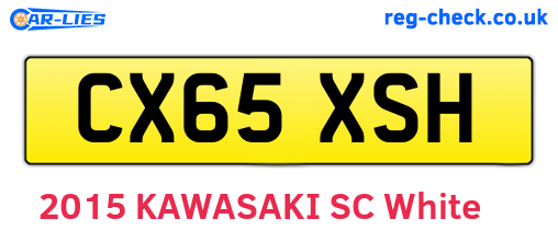 CX65XSH are the vehicle registration plates.