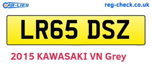 LR65DSZ are the vehicle registration plates.
