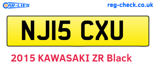 NJ15CXU are the vehicle registration plates.