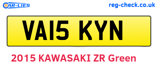 VA15KYN are the vehicle registration plates.