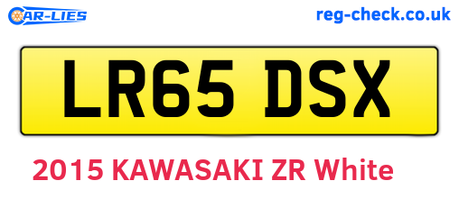 LR65DSX are the vehicle registration plates.