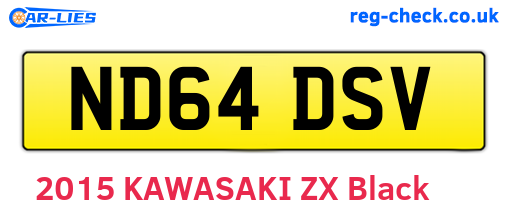 ND64DSV are the vehicle registration plates.