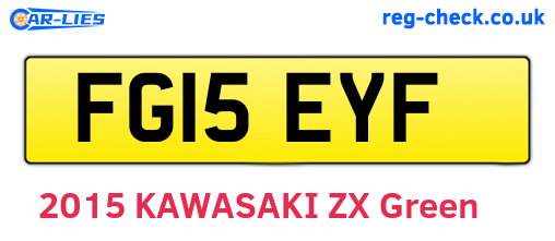 FG15EYF are the vehicle registration plates.