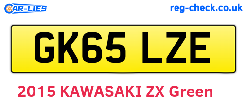 GK65LZE are the vehicle registration plates.