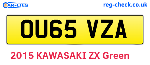 OU65VZA are the vehicle registration plates.