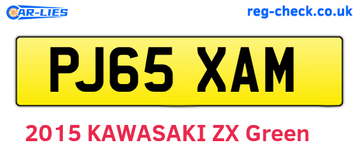 PJ65XAM are the vehicle registration plates.