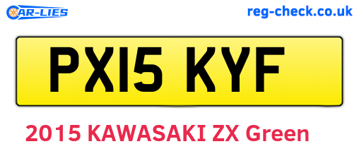PX15KYF are the vehicle registration plates.