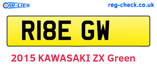 R18EGW are the vehicle registration plates.