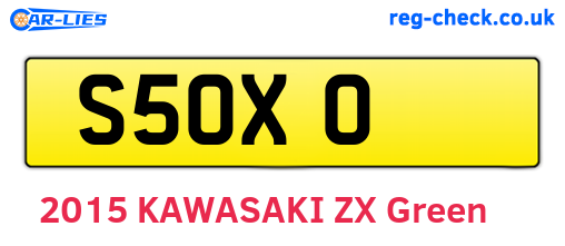 S5OXO are the vehicle registration plates.