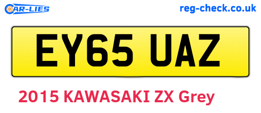 EY65UAZ are the vehicle registration plates.