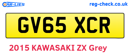 GV65XCR are the vehicle registration plates.