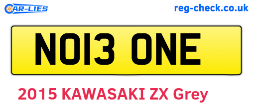 NO13ONE are the vehicle registration plates.