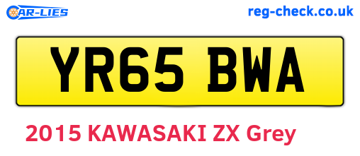 YR65BWA are the vehicle registration plates.