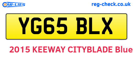 YG65BLX are the vehicle registration plates.