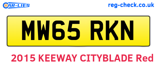 MW65RKN are the vehicle registration plates.