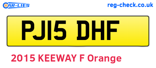 PJ15DHF are the vehicle registration plates.