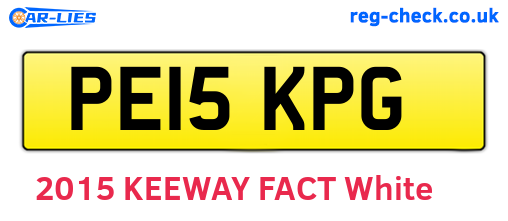 PE15KPG are the vehicle registration plates.