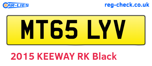 MT65LYV are the vehicle registration plates.