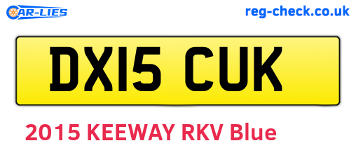 DX15CUK are the vehicle registration plates.