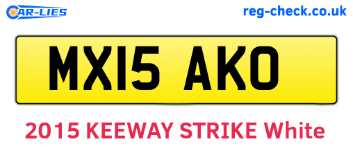 MX15AKO are the vehicle registration plates.