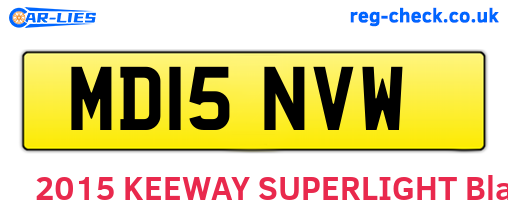 MD15NVW are the vehicle registration plates.