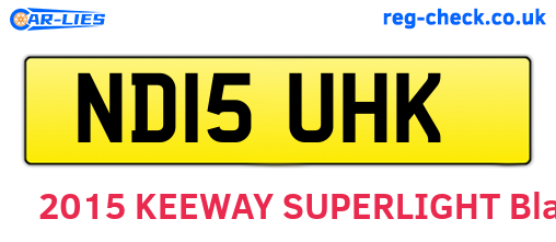 ND15UHK are the vehicle registration plates.