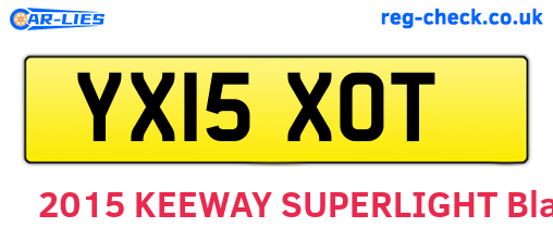 YX15XOT are the vehicle registration plates.
