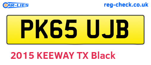 PK65UJB are the vehicle registration plates.