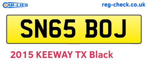 SN65BOJ are the vehicle registration plates.