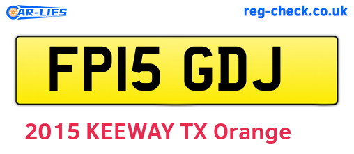 FP15GDJ are the vehicle registration plates.