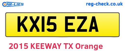KX15EZA are the vehicle registration plates.