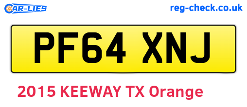 PF64XNJ are the vehicle registration plates.