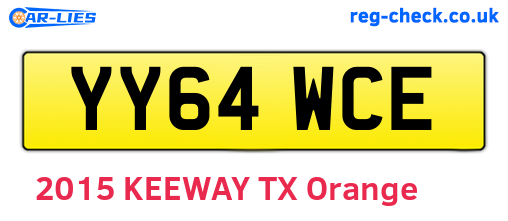 YY64WCE are the vehicle registration plates.