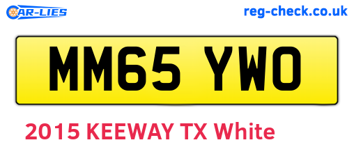 MM65YWO are the vehicle registration plates.