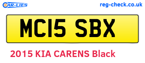 MC15SBX are the vehicle registration plates.